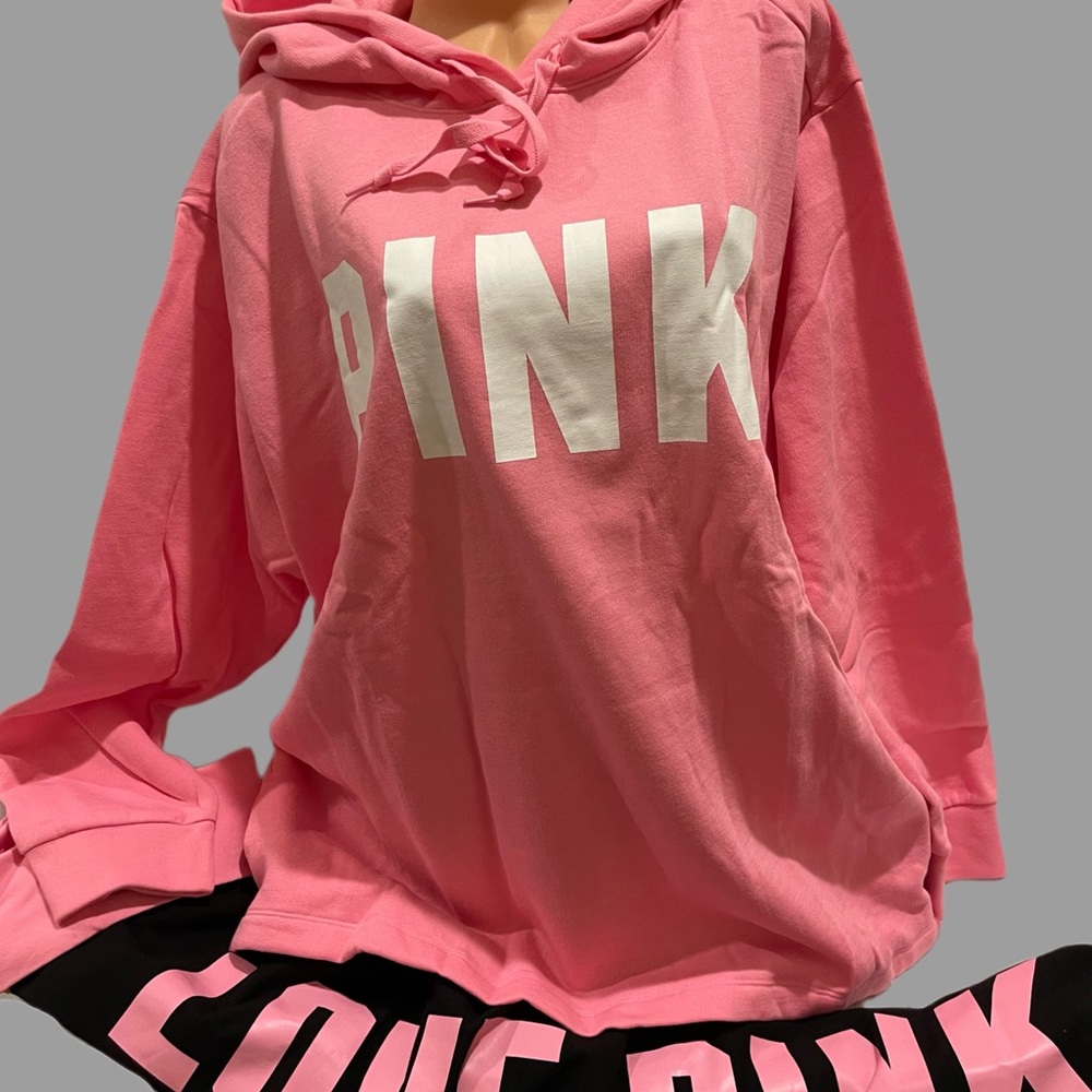 NEW VICTORIAS SECRET PINK L XL XXL 2PX SET HOODIE & LEGGINGS - Picture 3 of 5